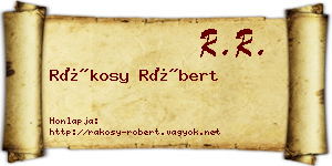 Rákosy Róbert névjegykártya